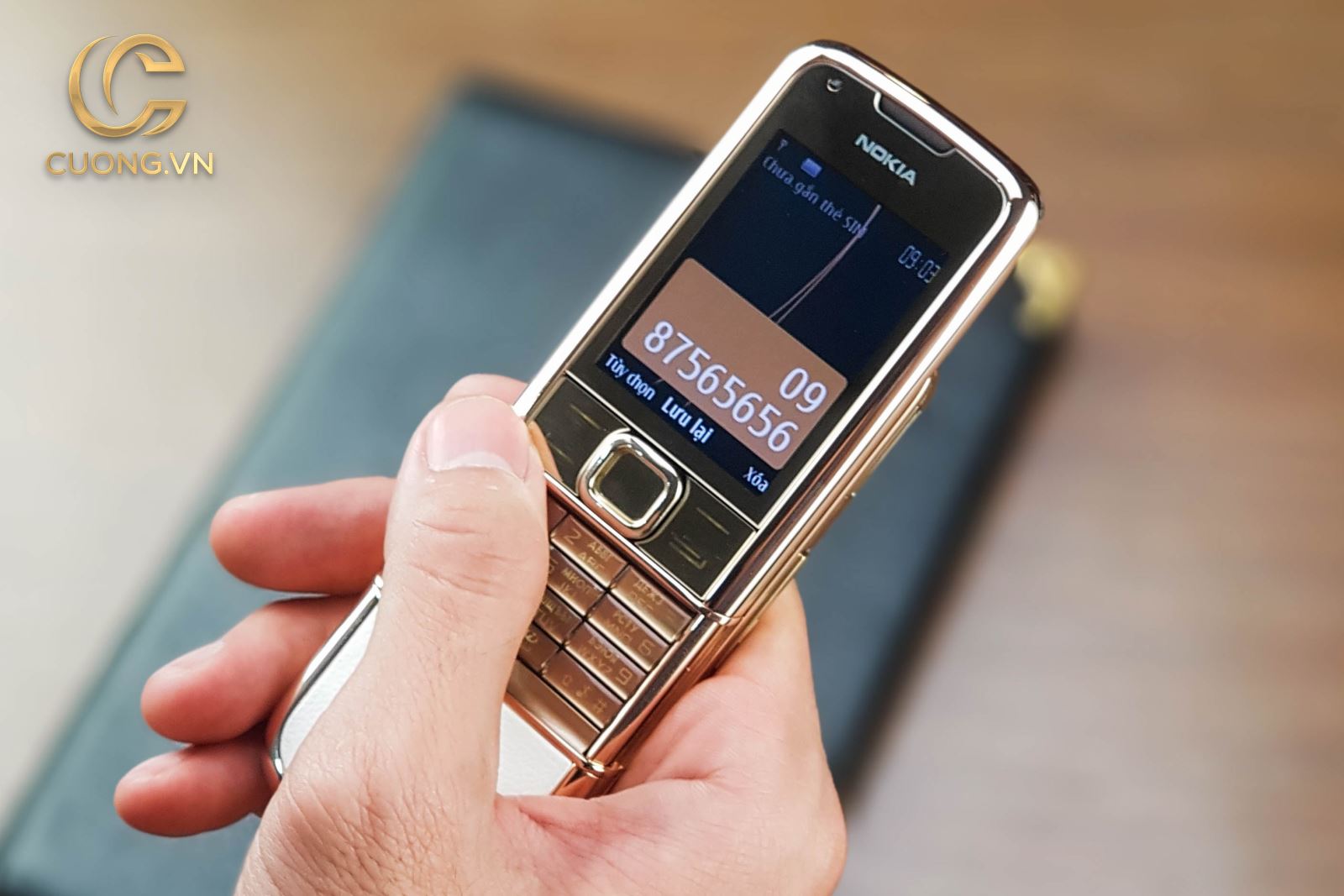 Nokia 8800E vàng hồng da trắng 1