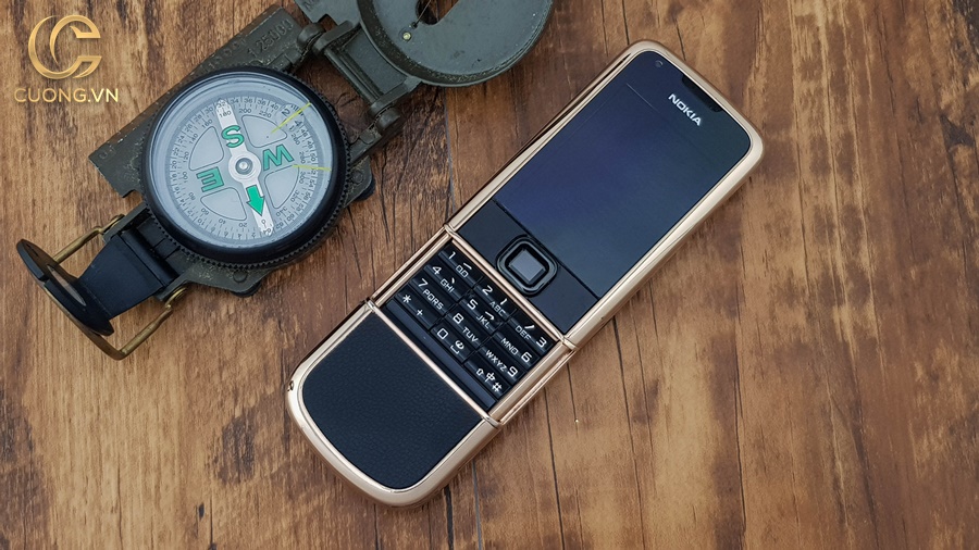 Nokia 8800 vàng hồng da đen đính rồng
