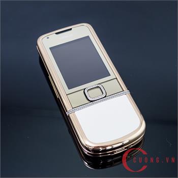 Nokia 8800E Vàng hồng da trắng full đá